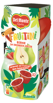 Del Monte - Fruitini Birne in Erdbeer-Gelee 2 x 120g